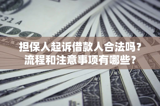 武汉担保人起诉借款人合法吗？流程和注意事项有哪些？