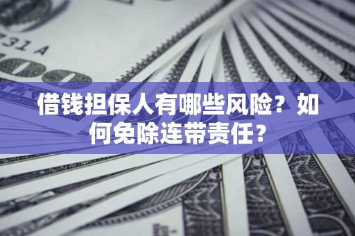 武汉借钱担保人有哪些风险？如何免除连带责任？