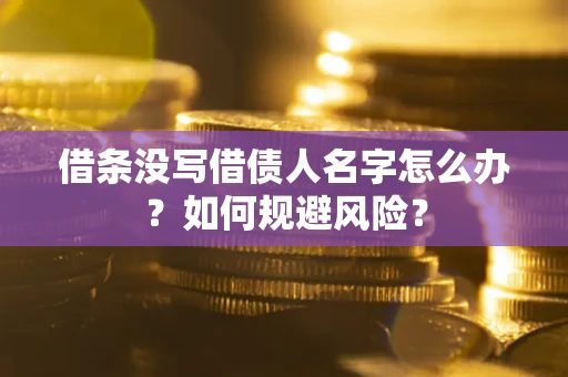 武汉借条没写借债人名字怎么办？如何规避风险？