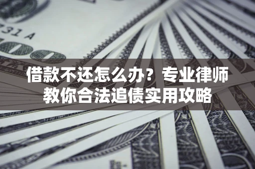 武汉借款不还怎么办？专业律师教你合法追债实用攻略