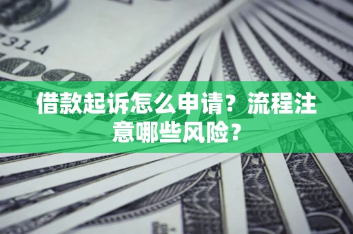 武汉借款起诉怎么申请？流程注意哪些风险？