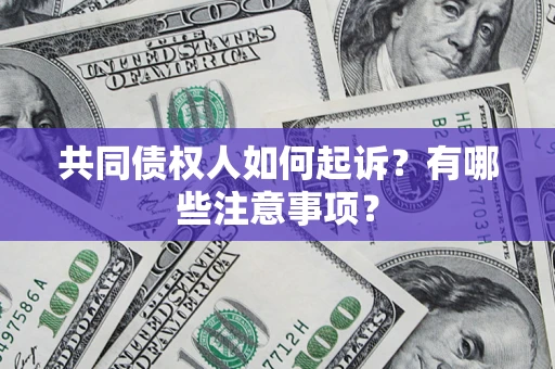 武汉共同债权人如何起诉？有哪些注意事项？